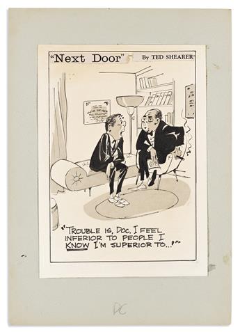(ART.) Ted Shearer. Group of original cartoon art, including 3 of his Quincy strips.